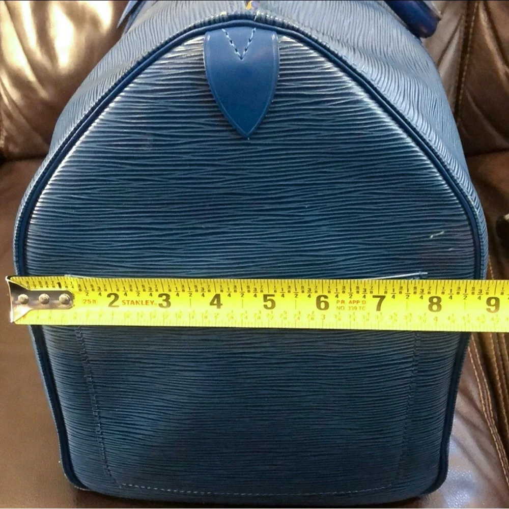 LOUIS VUITTON Toledo Blue Epi Leather LV50 Keepall Boston Travel Duffel Bag